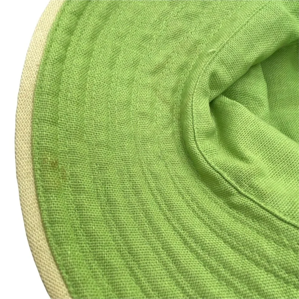 The Scala Collection Sun Hat Women's Green Cream Canvas Comfort Fitted One Size